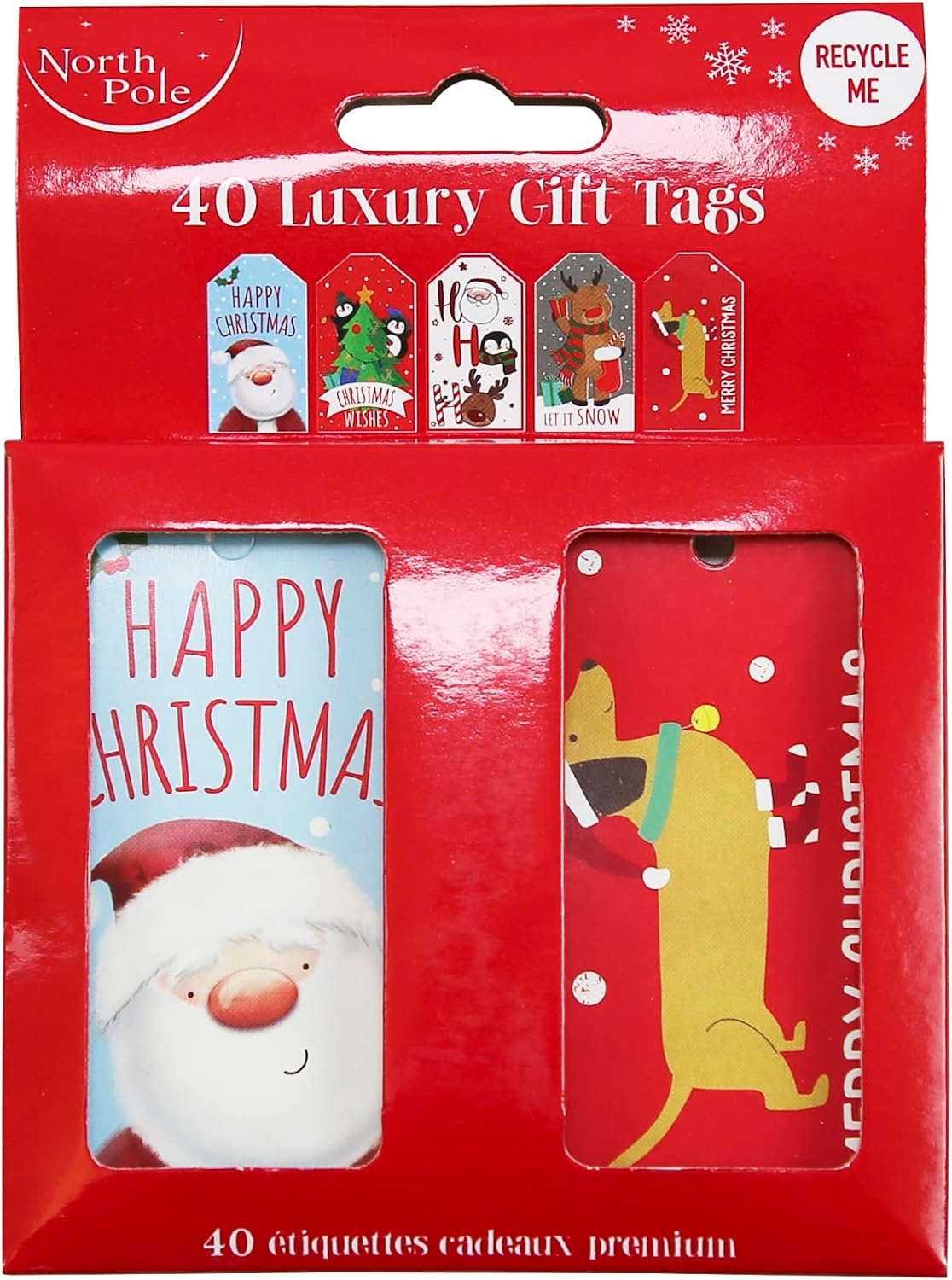 Detalle 2 de Eurowrap Christmas gift tags pack (40 tags, 5 assorted designs)