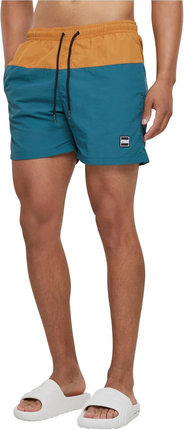 Detalle de Urban Classics Block Swim Shorts Uomo – Blk/Blk, L