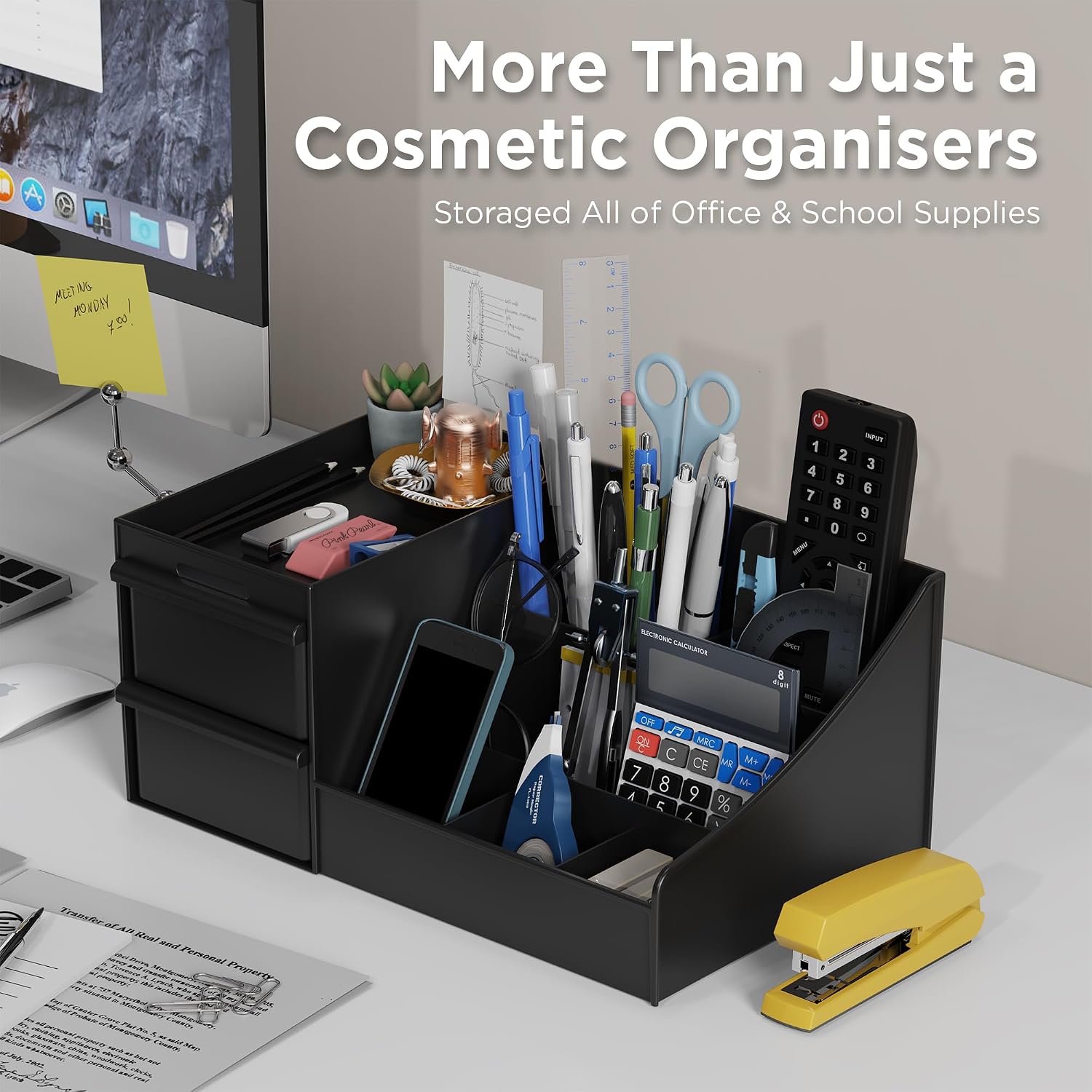 Thumbnail 4 de DancesCat Make Up Kosmetik Organizer mit Schubladen – Große schwarze Aufbewahrungsbox für Schminktisch