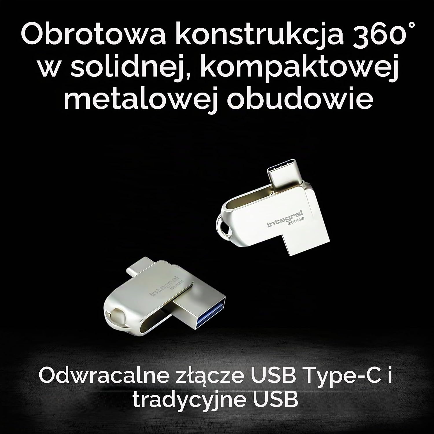 Detalle de Integral 360-Dual, pamięć USB 256 GB z USB-C i USB-A, USB 3.0