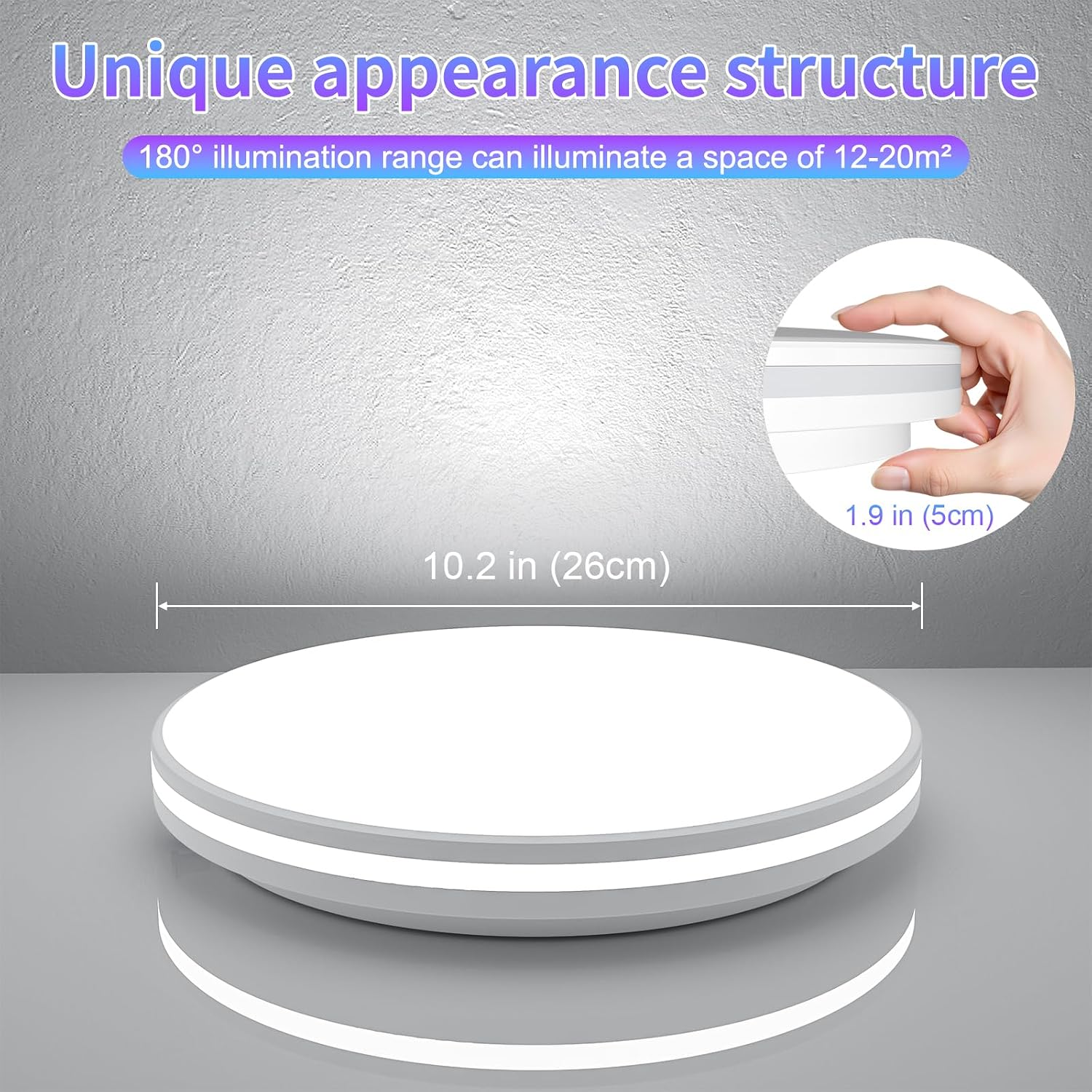 Detalle de LED Deckenleuchte 20W (Bad, IP44) – runde Badezimmerlampe kaltweiß 5000K, 26 cm