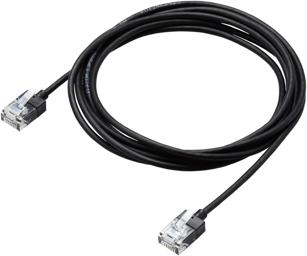 Detalle de エレコム ECLD-GPASSBK2 Cat6A LANケーブル 2m スーパースリム・ブラック