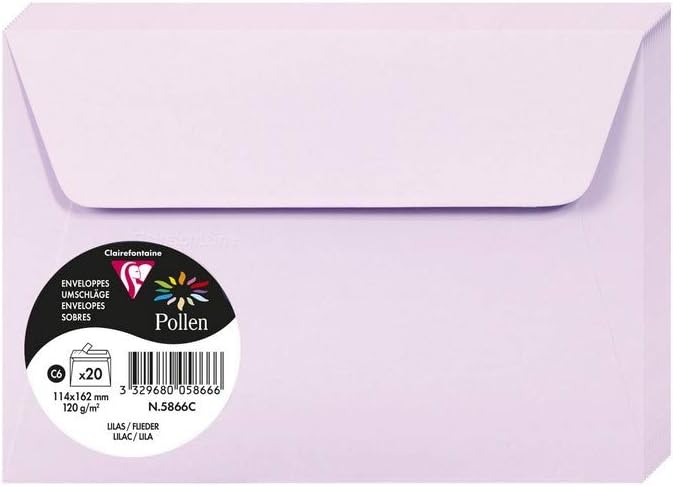 Clairefontaine Enveloppes C6 lilas 11,4 x 16,2