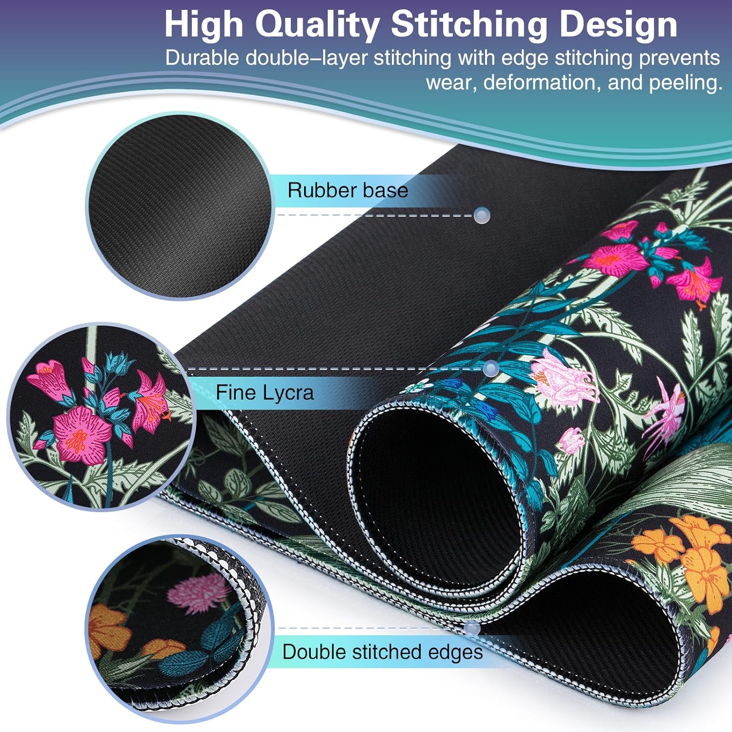 Thumbnail 4 de Acezeek XXL-Mauspad 900 x 400 mm mit genähten Kanten – rutschfeste Gummibasis, wasserabweisende Oberfläche