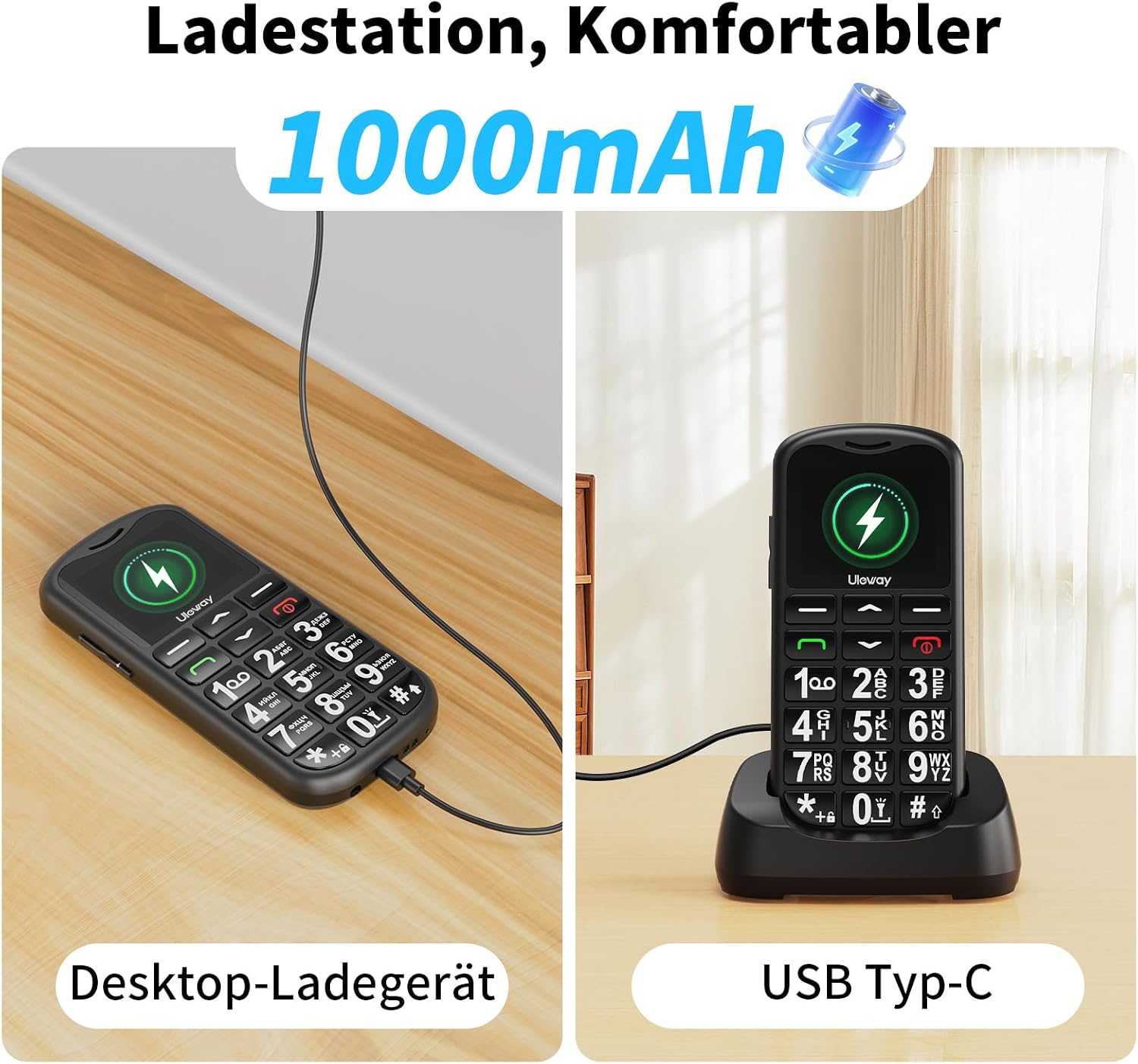 Thumbnail 4 de CHAKEYAKE G180 Seniorenhandy 1.7" LCD