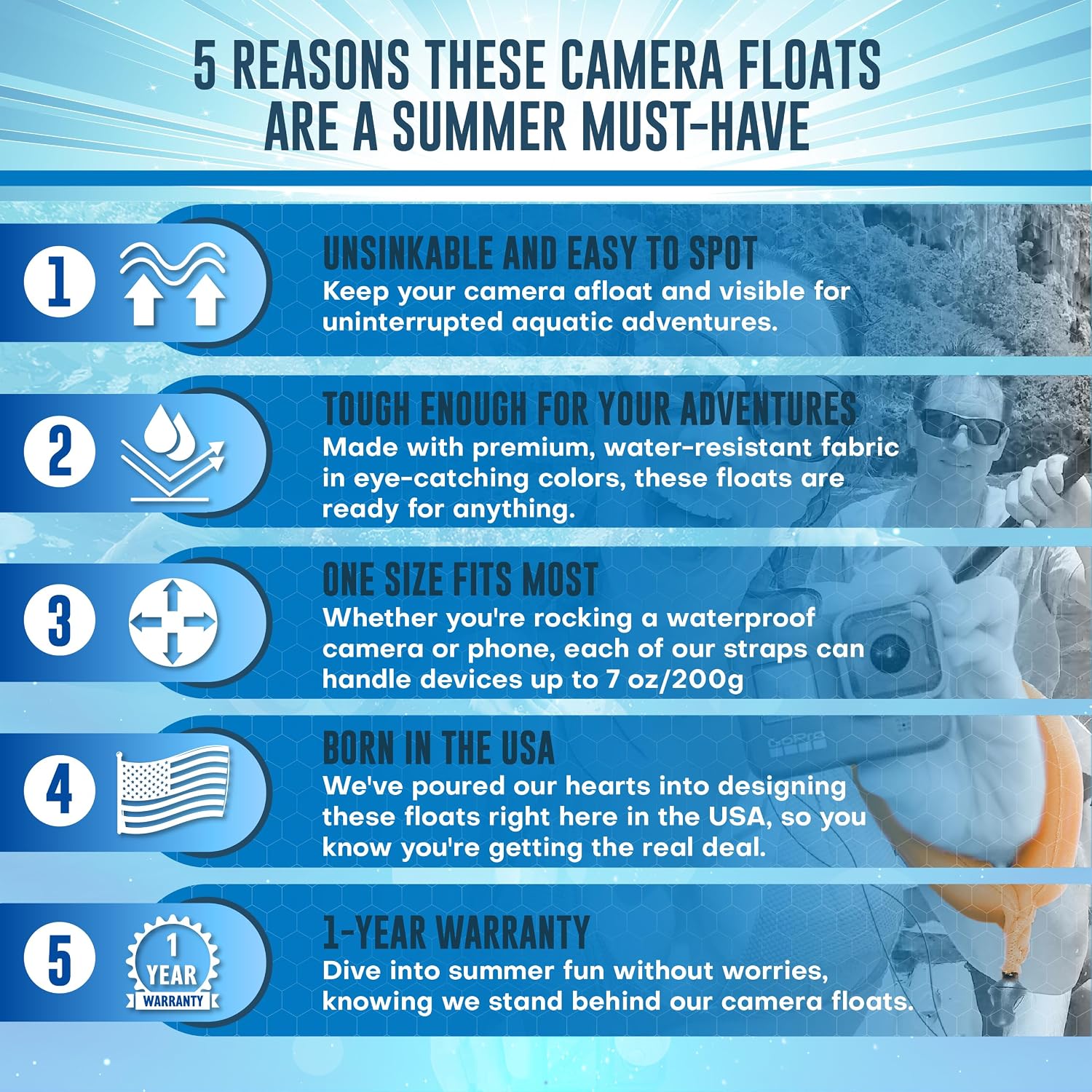 Detalle 2 de Nordic Flash Waterproof Camera Float 2-pack
