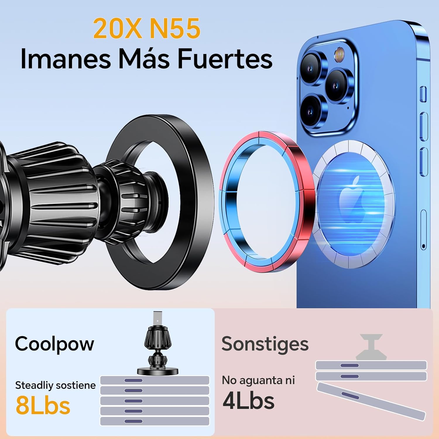 Thumbnail 2 de Coolpow Soporte Magnético Coche MagSafe 360°
