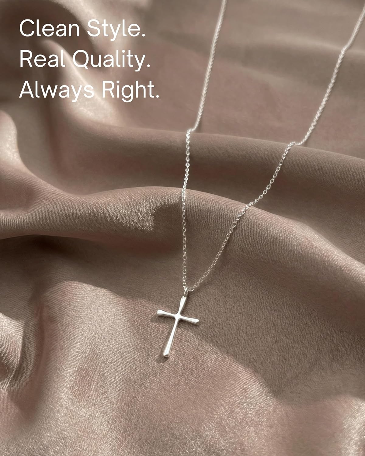 Thumbnail 6 de Annika Bella Silver Cross Necklace — Dainty, Durable Silver Chain with Small Cross Charm