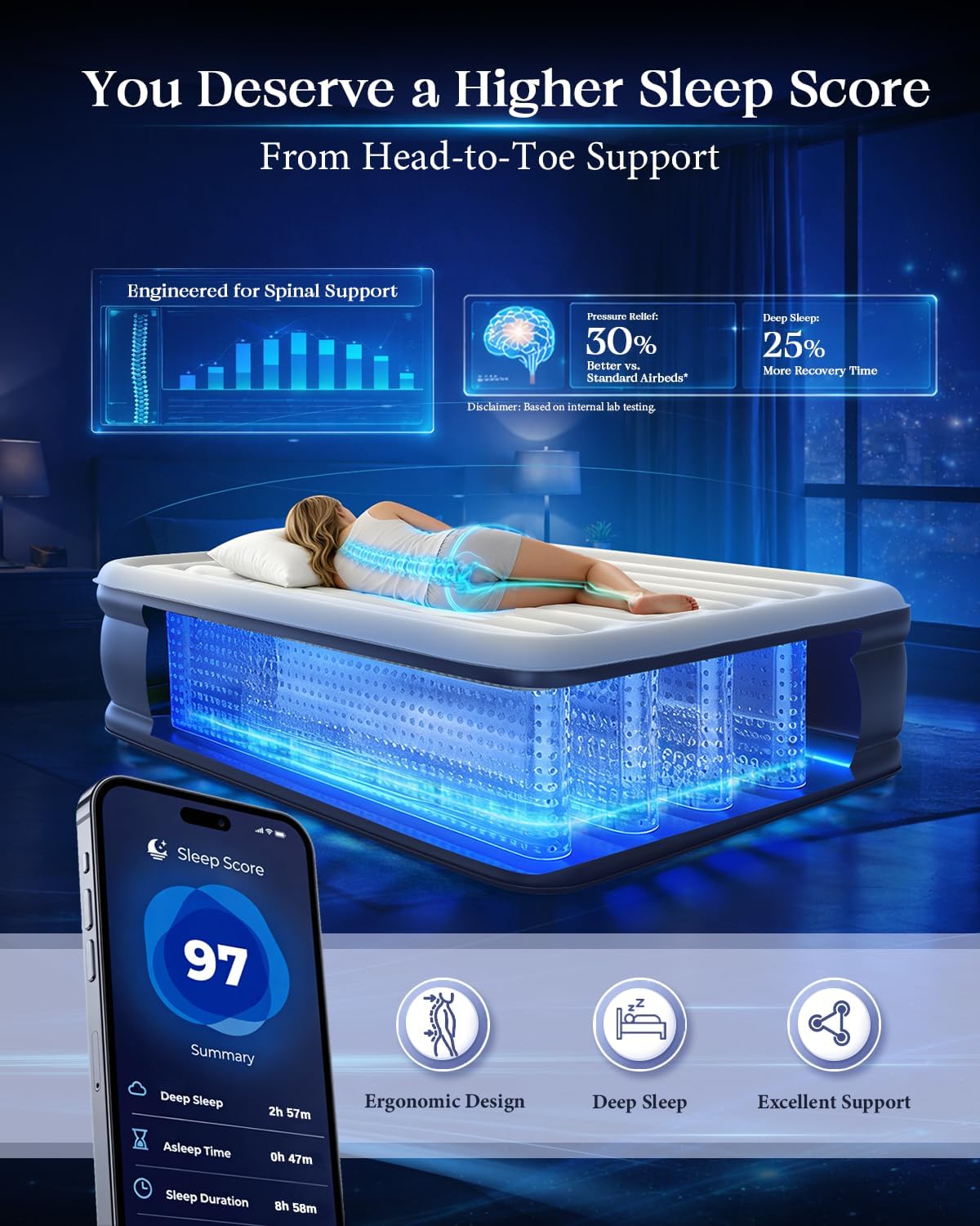 Thumbnail 3 de VOSSER Air Mattress Queen with Built-in Pump