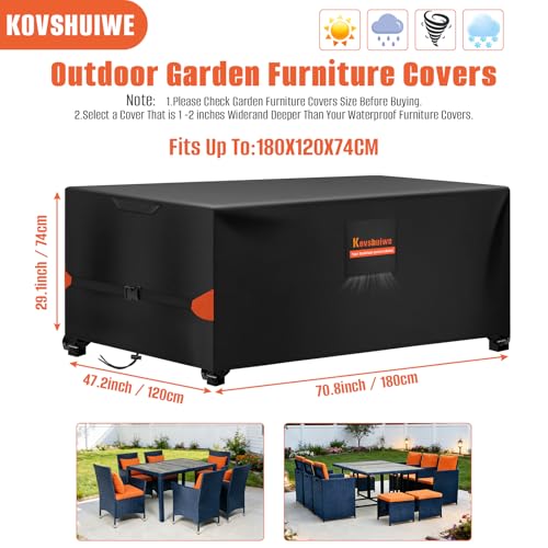 Thumbnail 1 de Kovshuiwe Copertura per mobili da giardino 180 x 120 x 74 cm in tessuto Oxford 300D