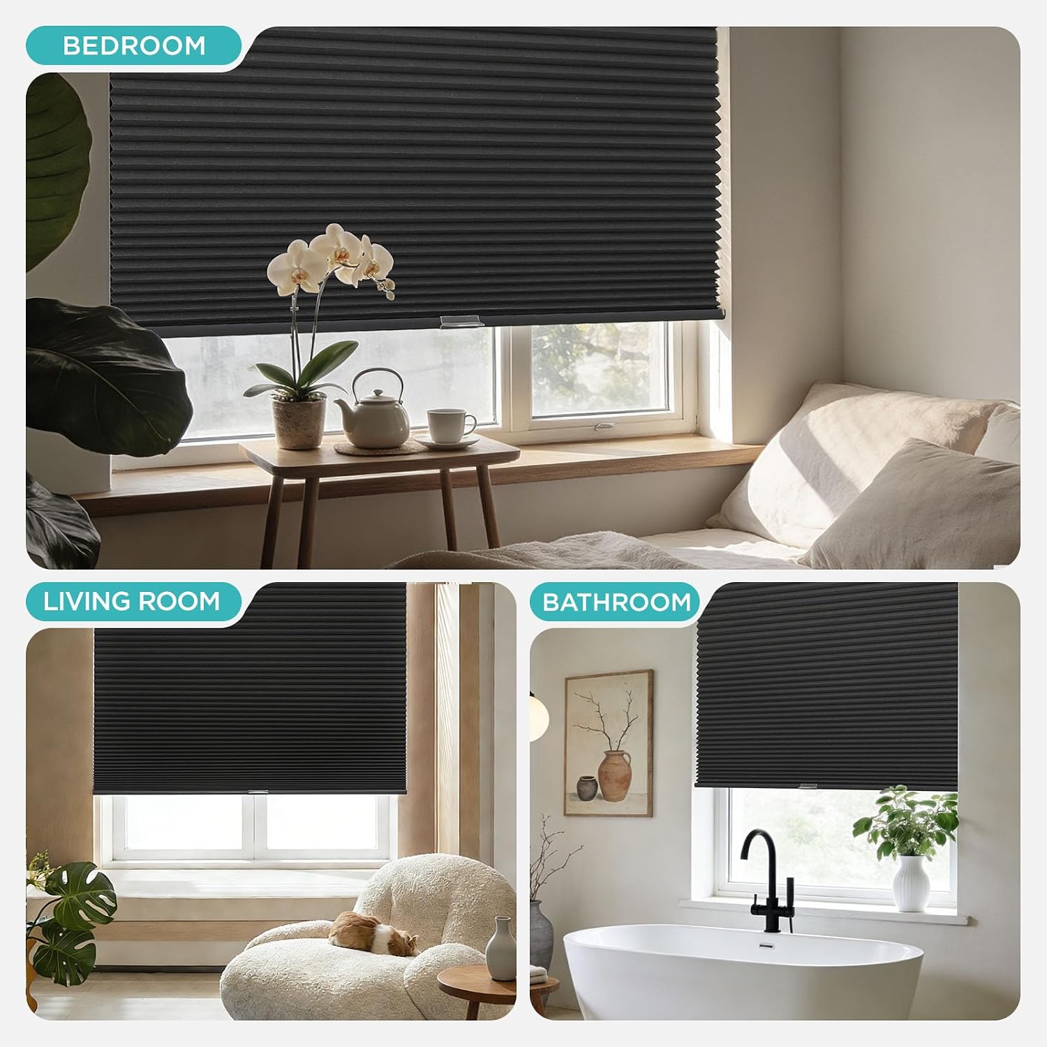 Detalle de Joydeco Blackout Cellular Shades, 46" x 64