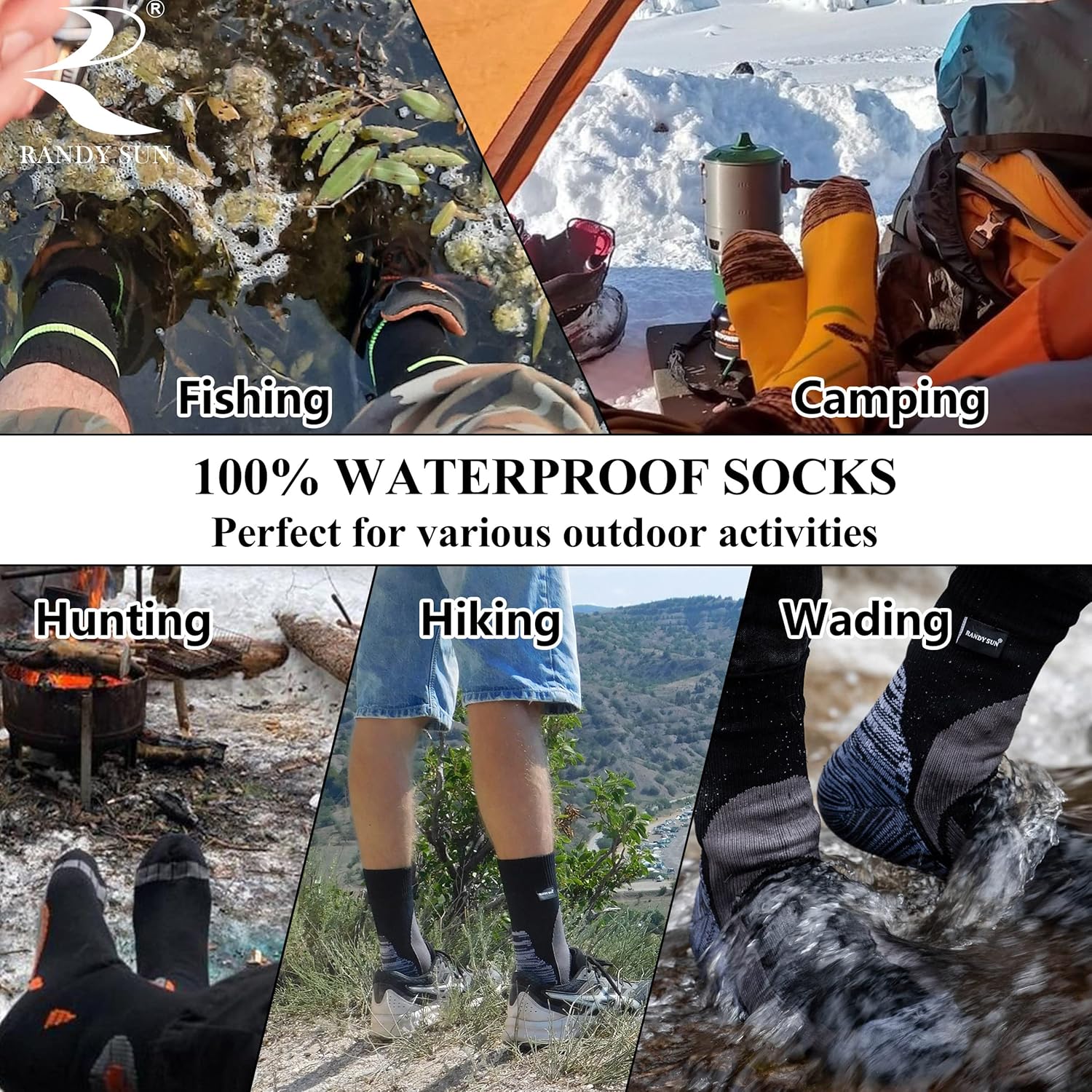 Thumbnail 4 de RANDY SUN Chaussettes imperméables respirantes Modèle Original unisexe pour ski, randonnée et trekking