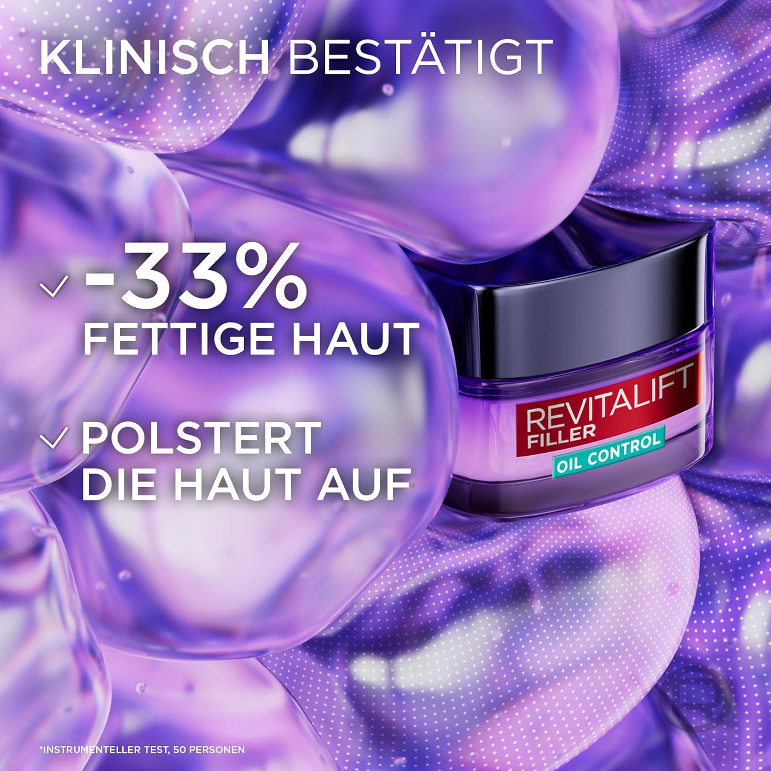 Thumbnail 2 de L’Oréal Paris Revitalift Filler Mattierende Gel-Creme Oil Control mit Hyaluronsäure & Salicylsäure (50 ml)