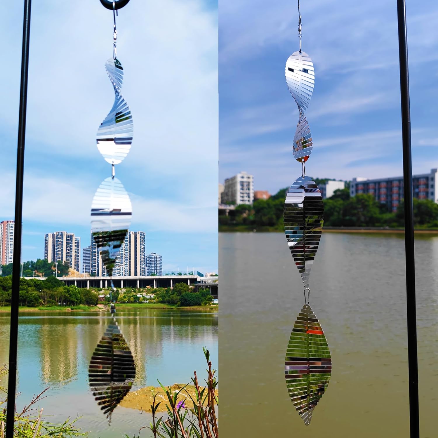Thumbnail 3 de DJUAN Metal Bird Scare Discs Set (Reflective, Double-Sided) with Wind Spinners for Outdoor Garden & Yard