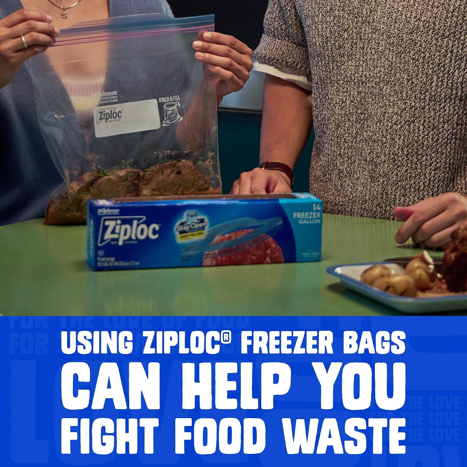 Detalle de Ziploc Gallon Freezer Bags – 66 Count