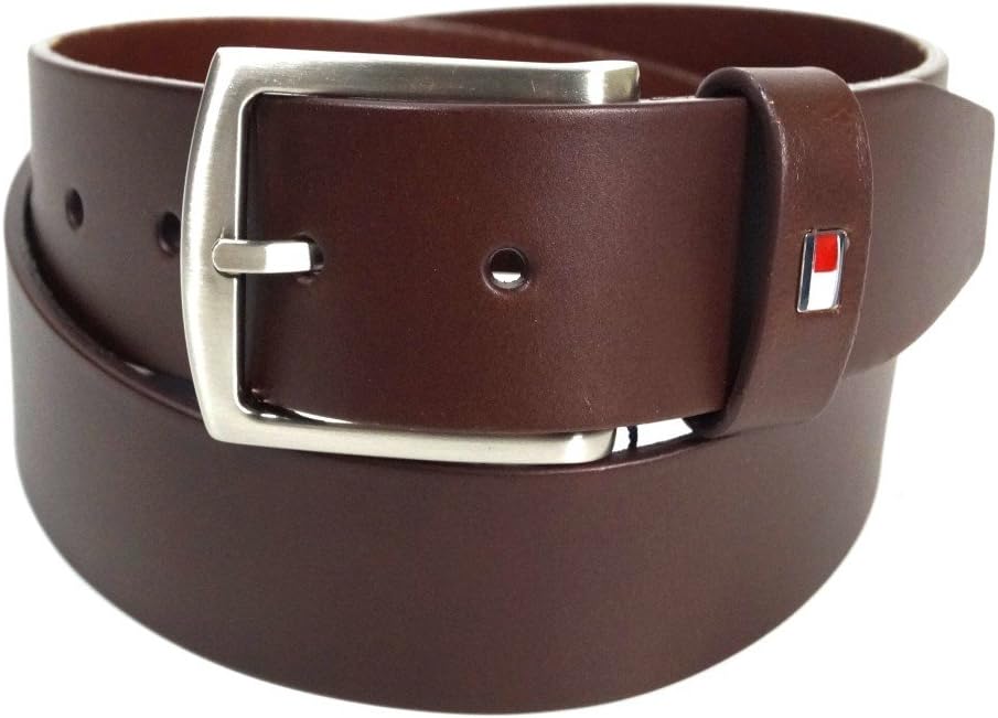 Detalle de Tommy Hilfiger Ledergürtel NEW DENTON (4 cm breit) in dunkelbraun