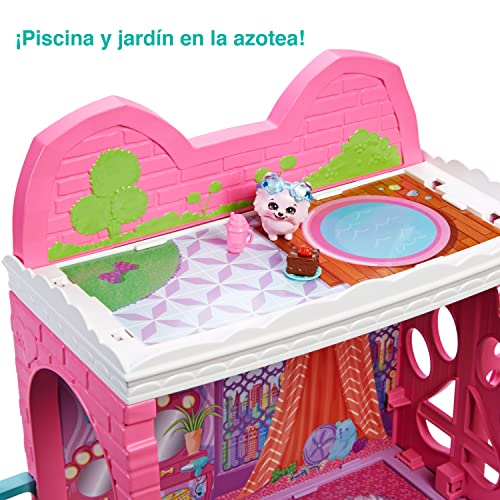 Detalle de Enchantimals City Tails Apartamento de Palmer Pomeranian y Pommy — Casa de muñecas 3 pisos (Mattel HHC18)