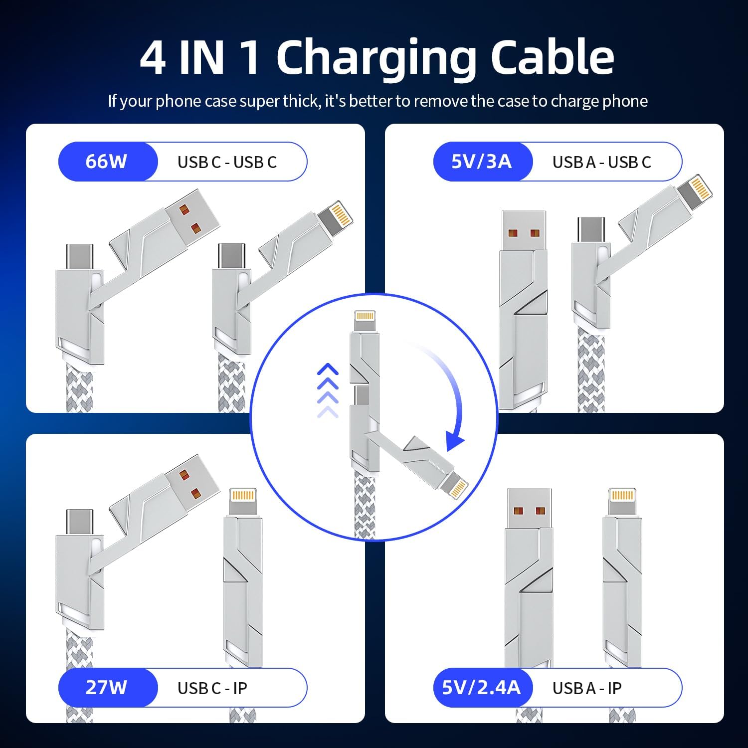 Detalle 2 de 66W 4 in 1 Charging Cable