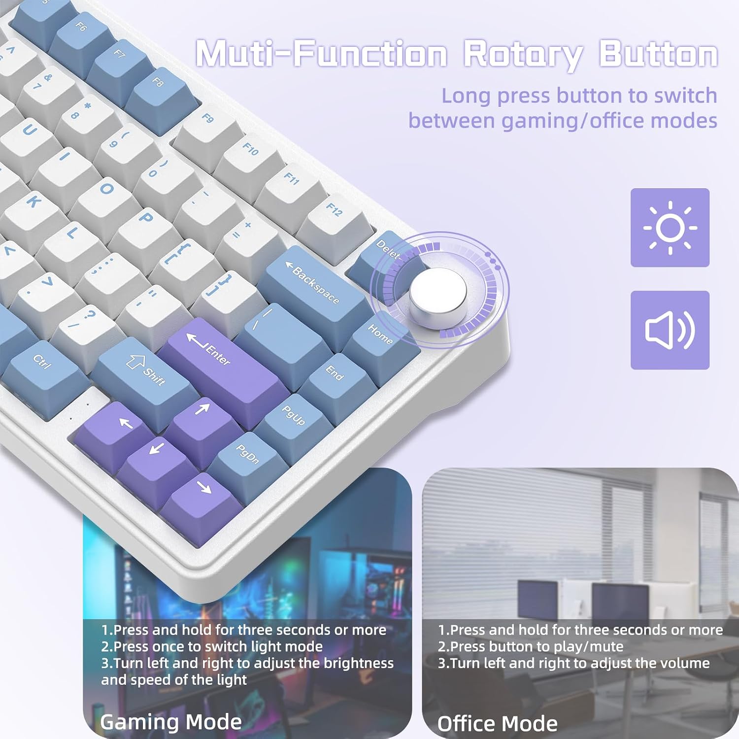 Detalle 1 de Attack Shark X85 75% gaming keyboard