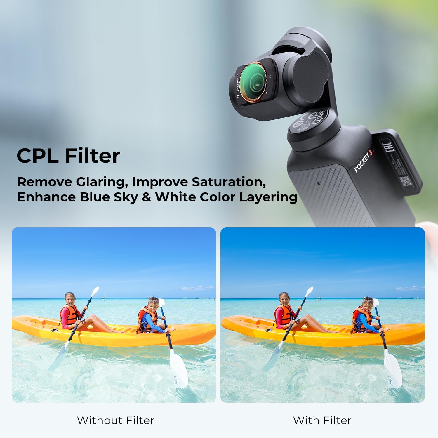 Thumbnail 2 de K&F CONCEPT Filtre ND2-32 ND32-512 Grand Angle CPL pour Osmo Pocket 3 — kit léger et polyvalent