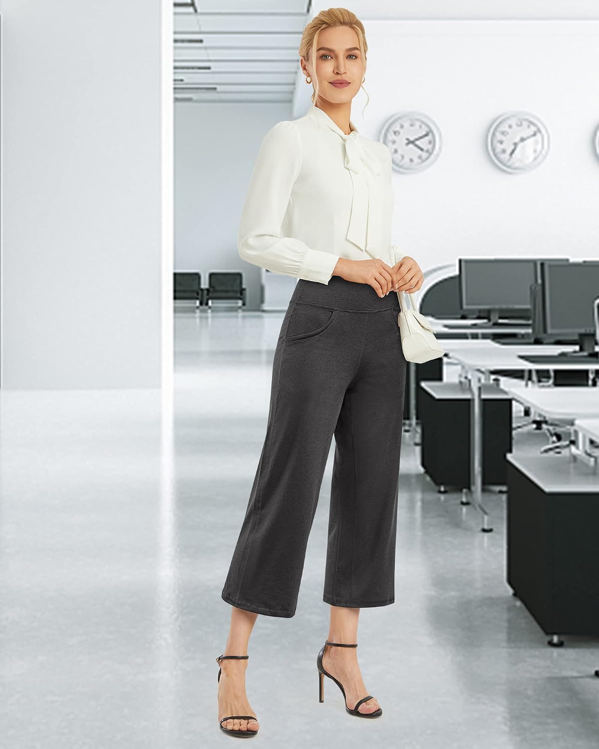 Detalle 1 de Promover Butterweiche Yogahose Caprihose Damen 🧘♀