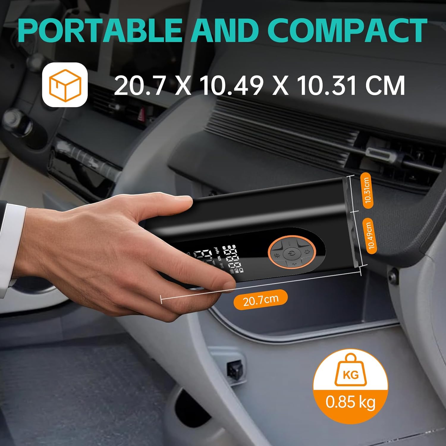 Detalle 2 de Cordless Tyre Inflator 150 PSI Portable Air Compressor ⛽