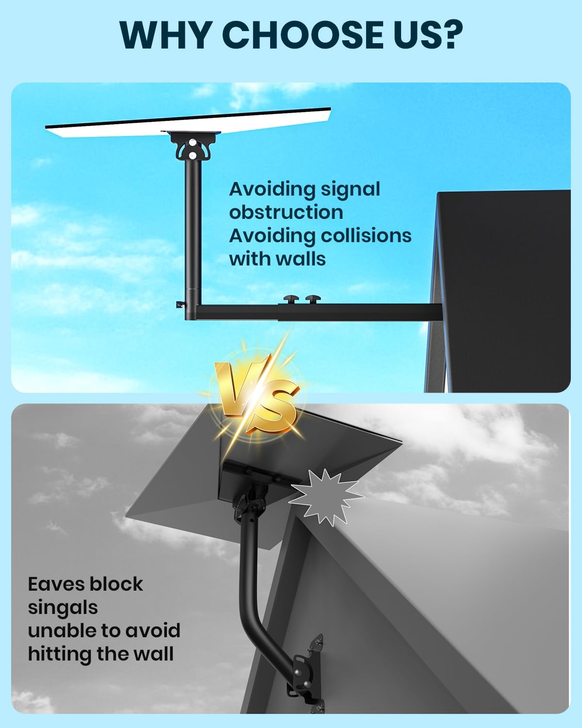 Thumbnail 6 de Osknaruixi Starlink Gen 3 Mount: Heavy-Duty Extension Pole & Long Wall Mount