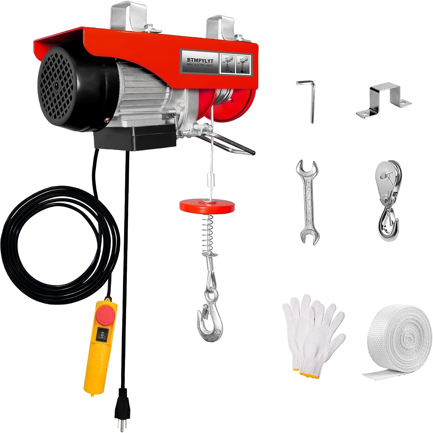 Detalle de BTMPYLYT Electric Hoist Winch, 880-lb Capacity
