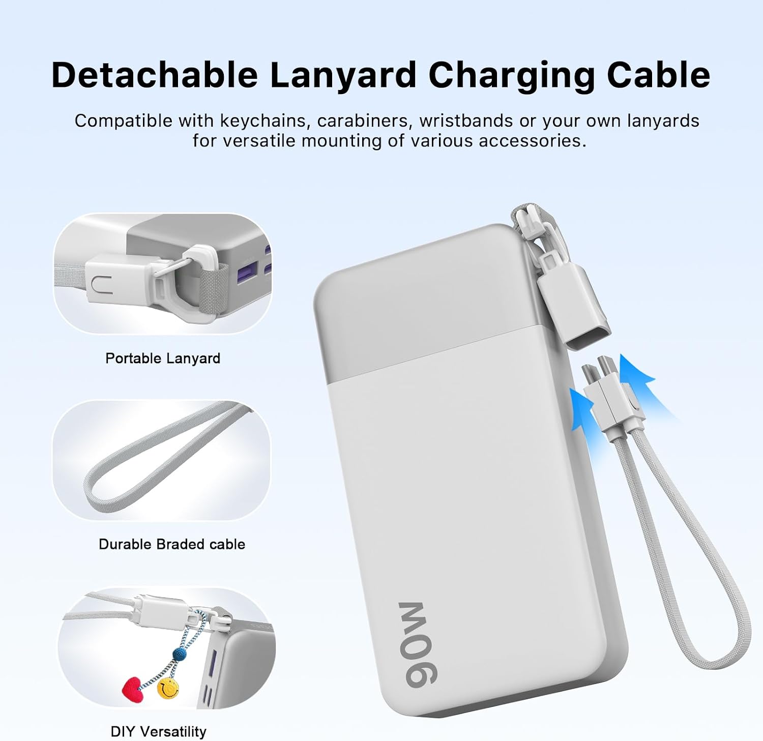Detalle de NOBIS N2981 90W 20000mAh Power Bank with USB-C Cable and Display