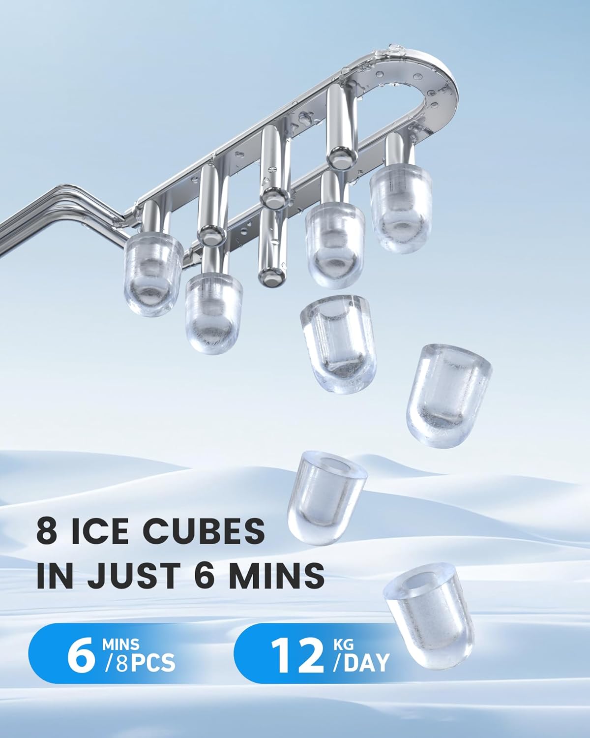 Detalle 2 de EASYERA Ice Maker Machine Countertop – Compact, Quiet and fast 6‑Minute Bullet Ice