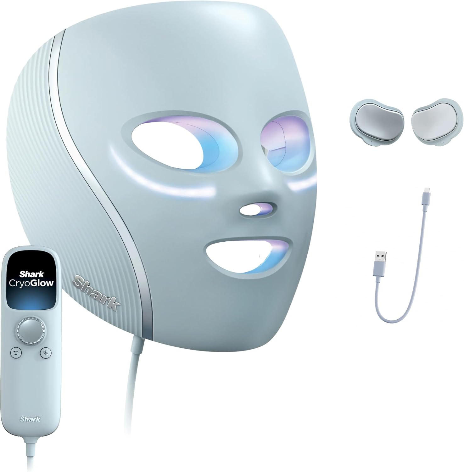 Detalle de Shark CryoGlow FW312 LED Face Mask with Red, Blue & Deep Infrared Light