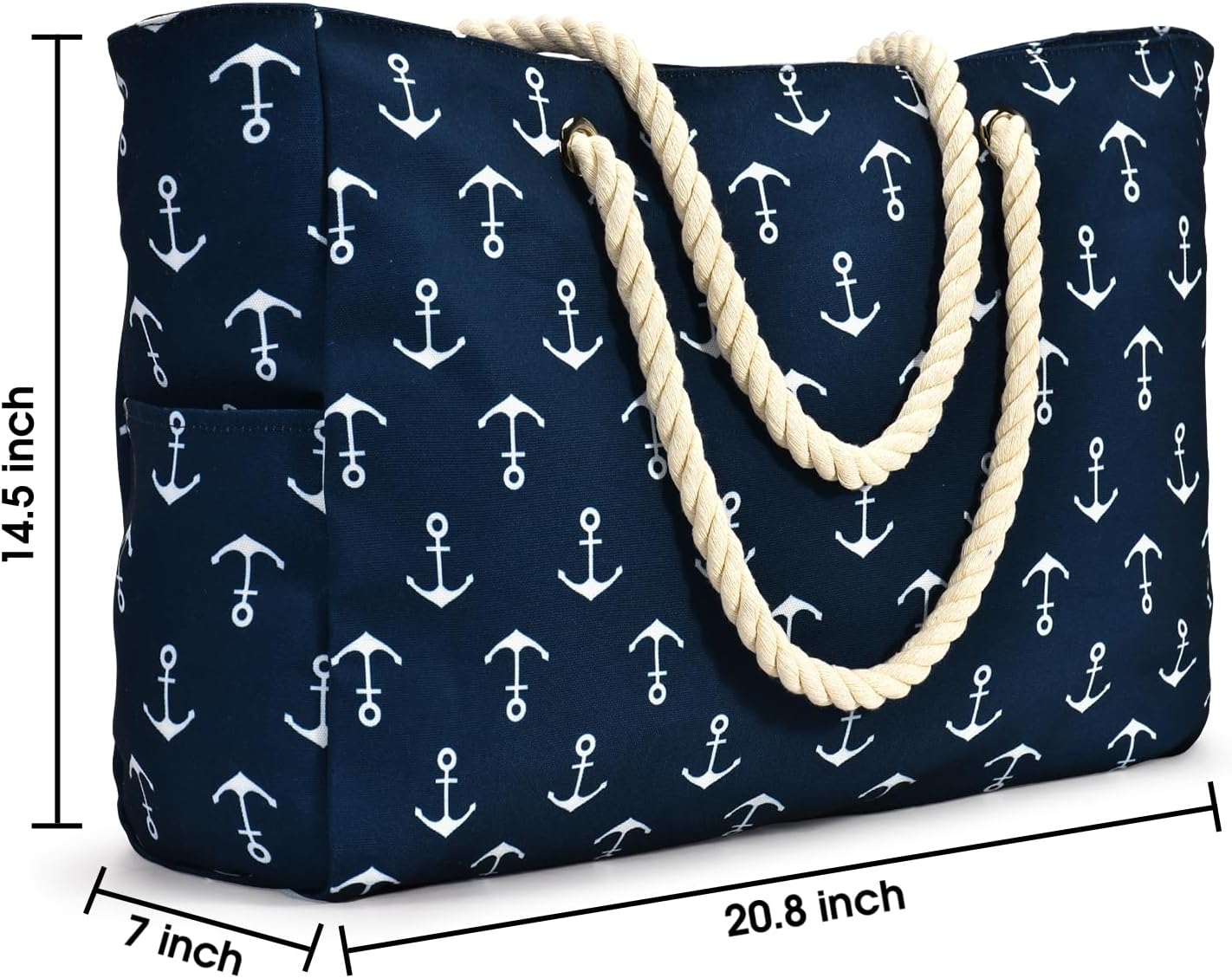 Thumbnail 5 de oscaurt Large Waterproof Beach Bag with Zip and Rope Handle – capacity tote for beach, pool and travel