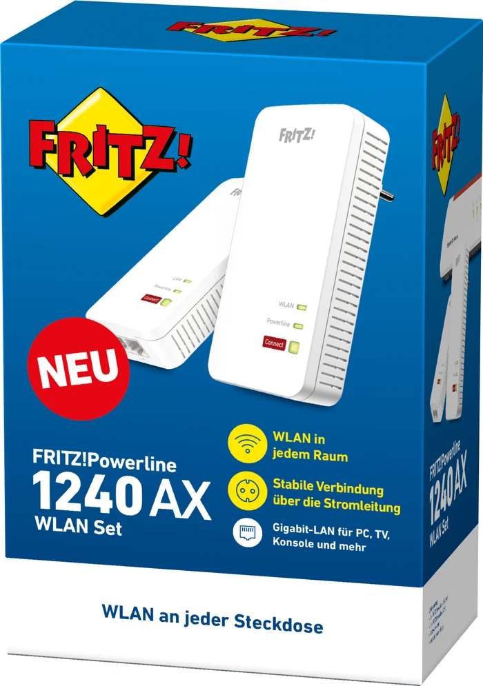 Thumbnail 2 de AVM FRITZ!Powerline 1240 AX WLAN Set – Internet per Powerline mit WLAN über die Steckdose