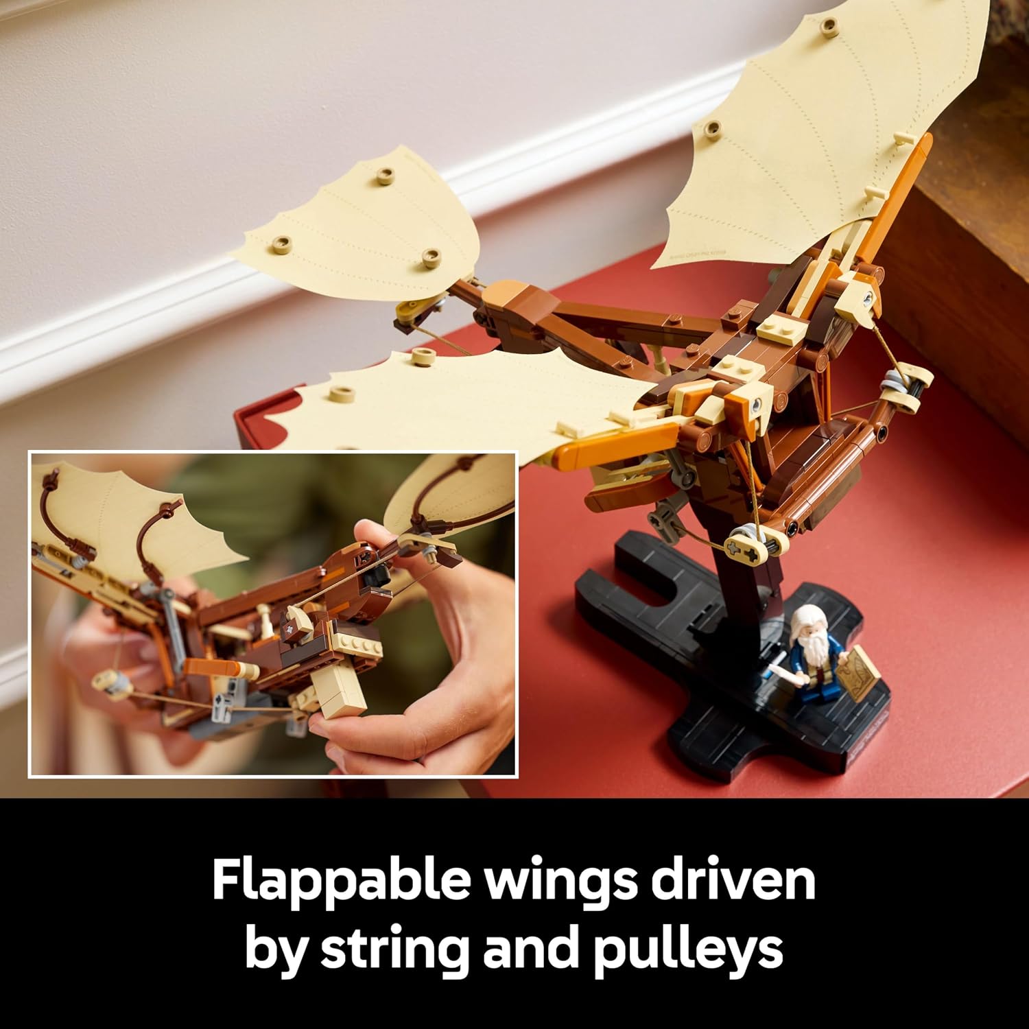 Detalle de LEGO Icons Leonardo da Vinci’s Flying Machine 10363 – A thoughtful display kit for history lovers