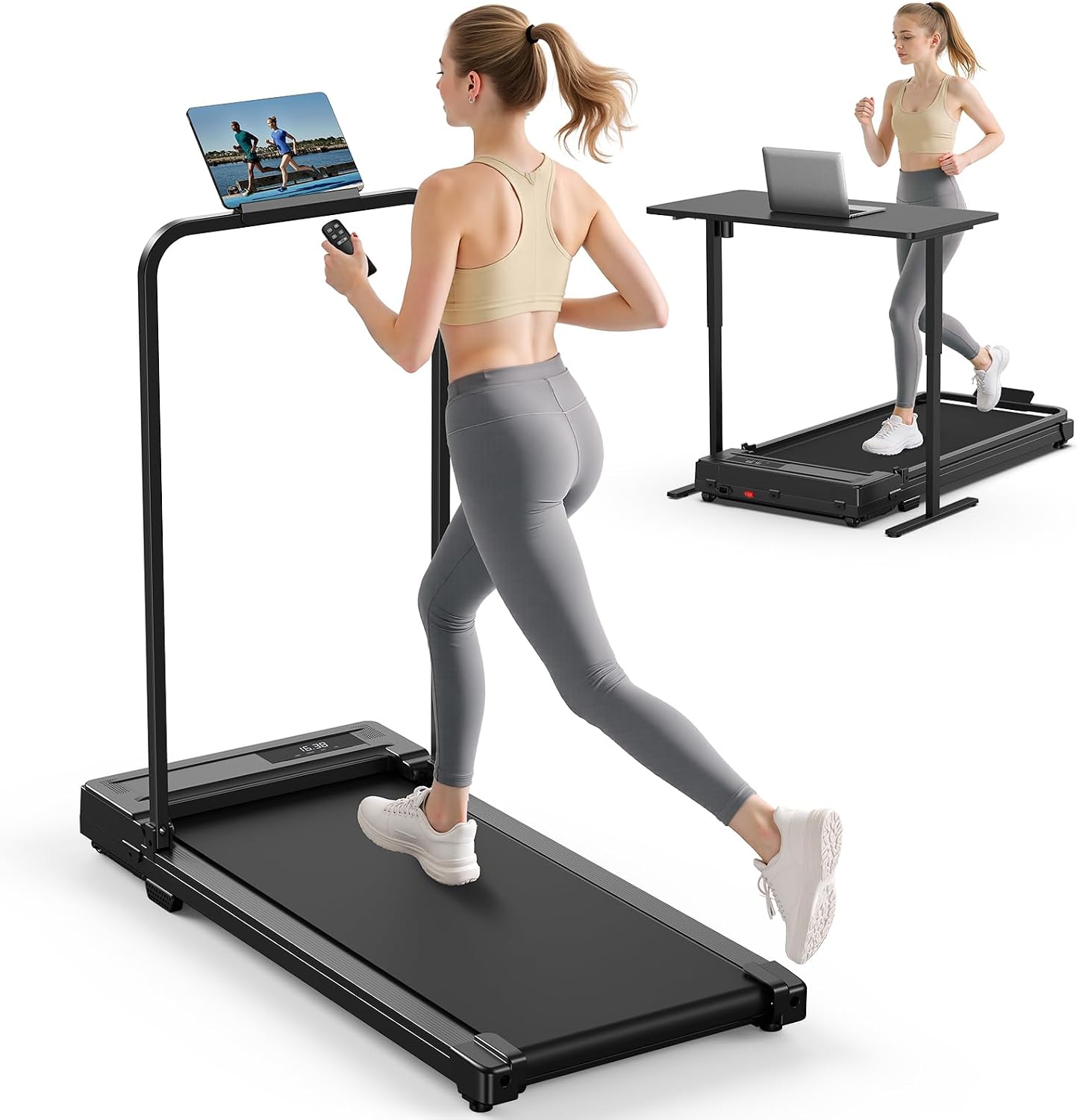 Detalle de Ulfario LF-X2DF Folding Walking Pad Treadmill with Handlebar and Remote