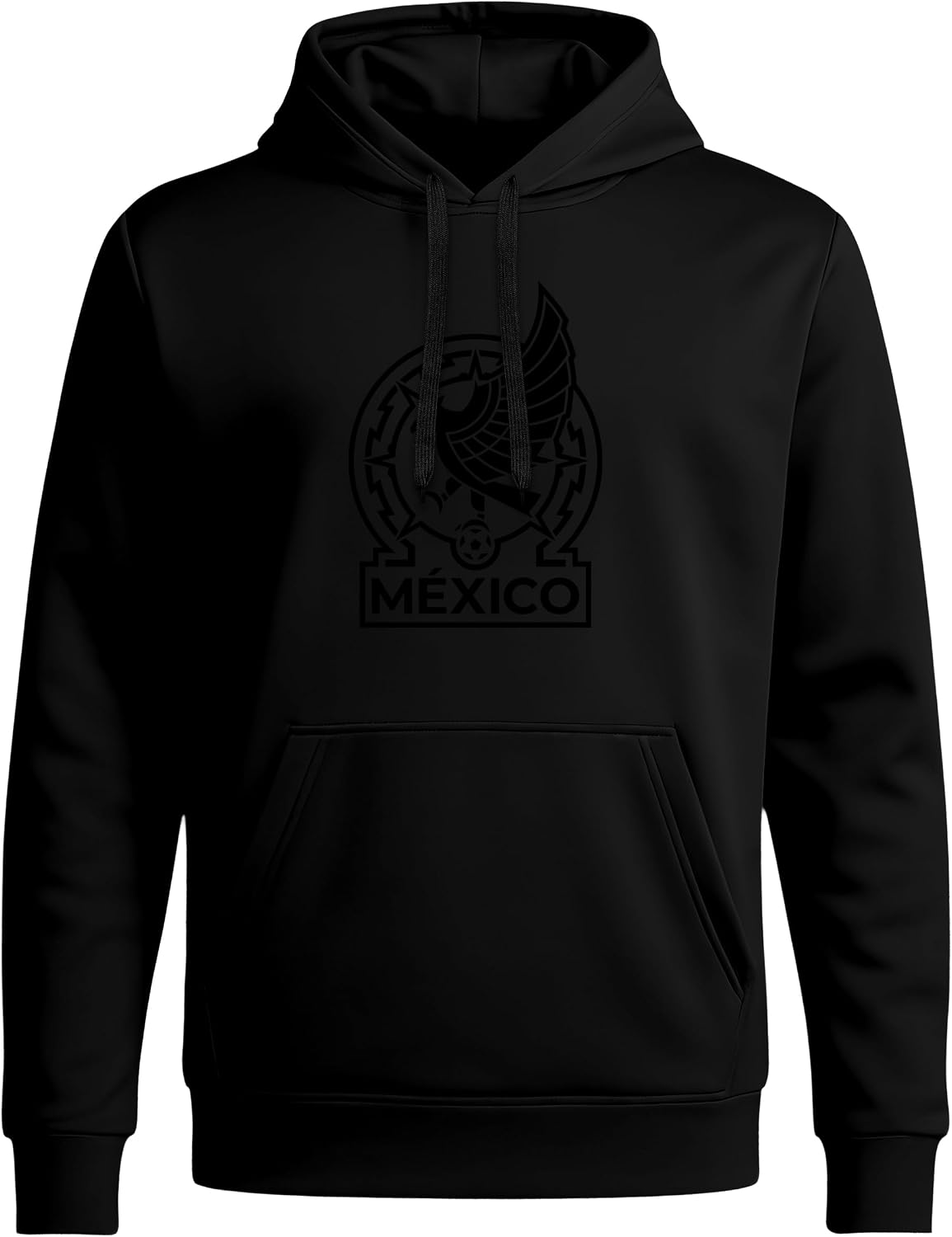 Detalle de Icon Sports Soccer Blackout Hoodie for Mexico National Team (Officially Licensed) – Unisex Long Sleeve Hooded Sweatshirt