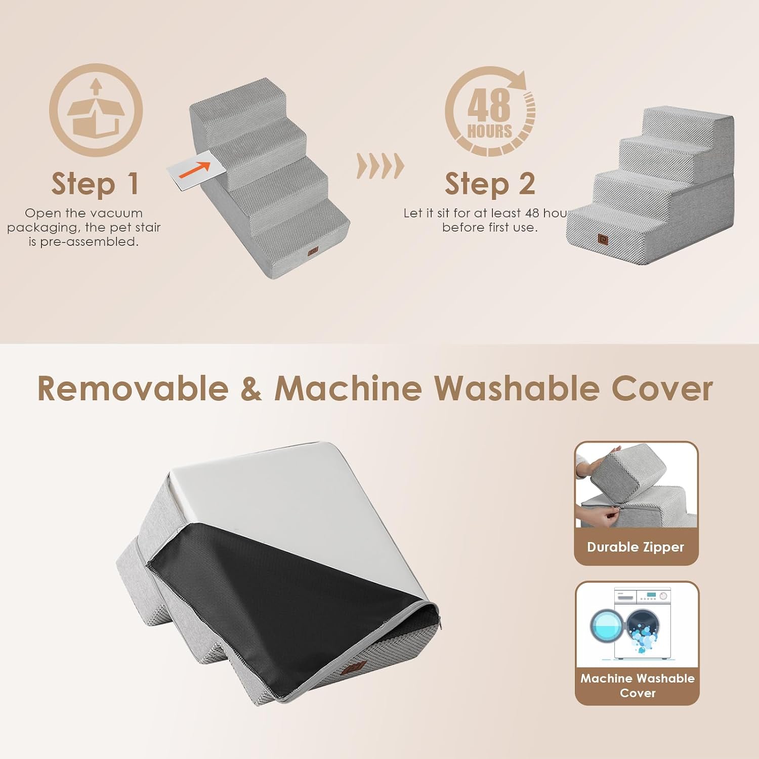 Detalle de EHEYCIGA Dog Stairs 4-Step