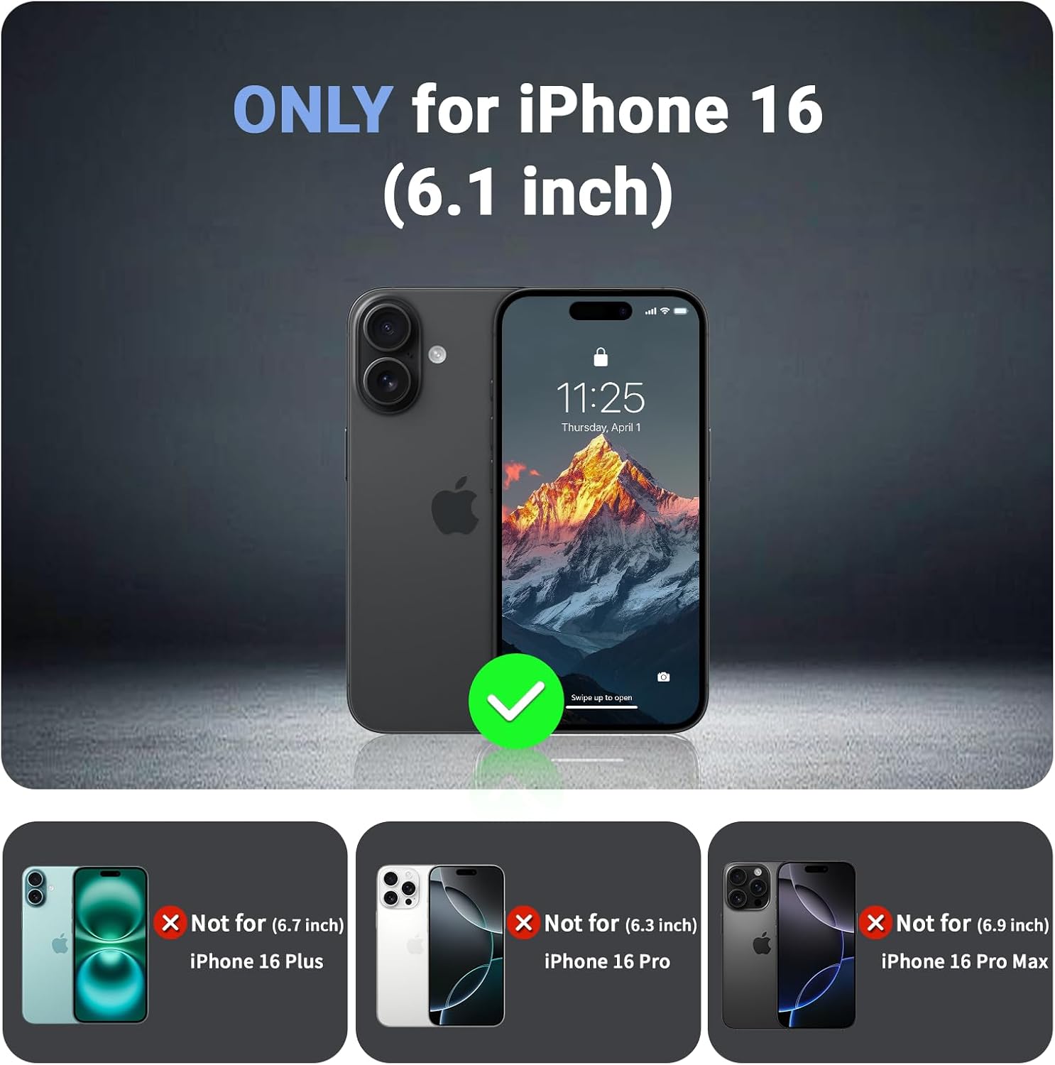 Thumbnail 6 de jaroco 001 Magnetic iPhone 16 Case, Black Matte TPU with MagSafe Compatibility