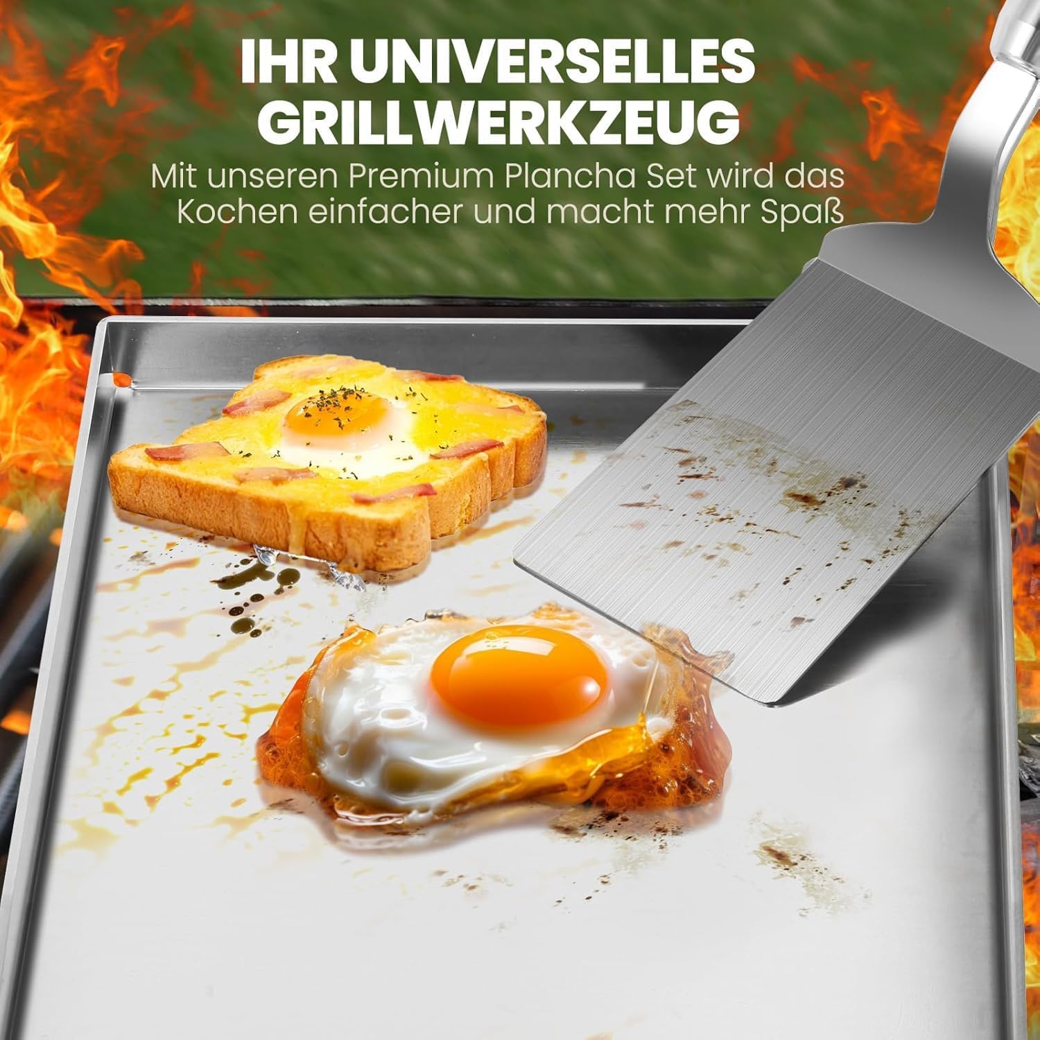 Thumbnail 6 de WUCHAITOO grillplatta i rostfritt stål, 28 x 20 cm för gas- och kolgrill