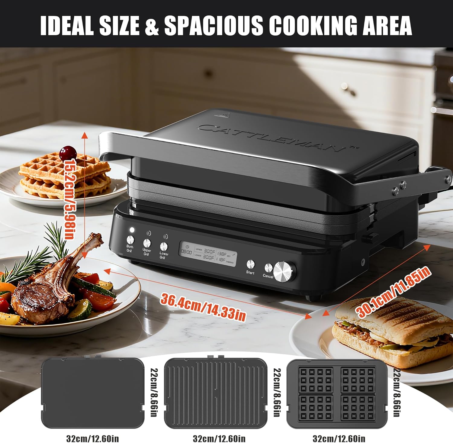 Thumbnail 6 de CATTLEMAN Panini Grill Press 1600W 🥪