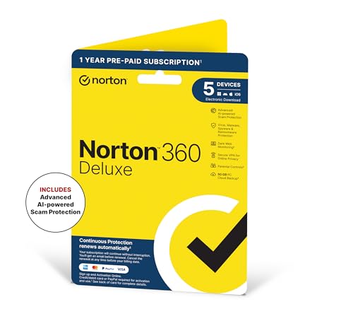 Detalle de Norton 360 Deluxe 2026: Practical protection for up to 5 devices and a year of coverage