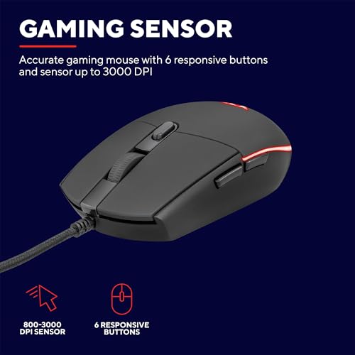 Detalle de GXTrust 838 Azor: Pack teclado gaming y ratón con cable para PC, Windows y Mac