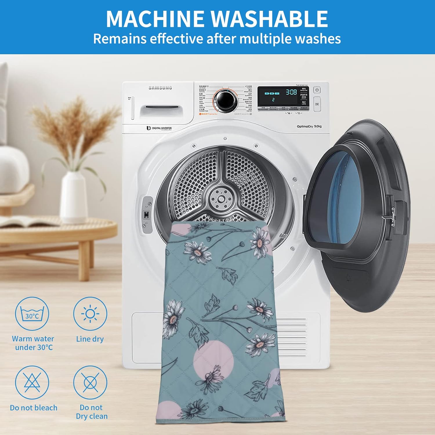Detalle 2 de IEUUMLER 2er-Pack waschbare Welpenunterlagen (60 x 60 cm) für Laufstall, Autositz & Sofa – Wiederverwendbar & schnell absorbierend