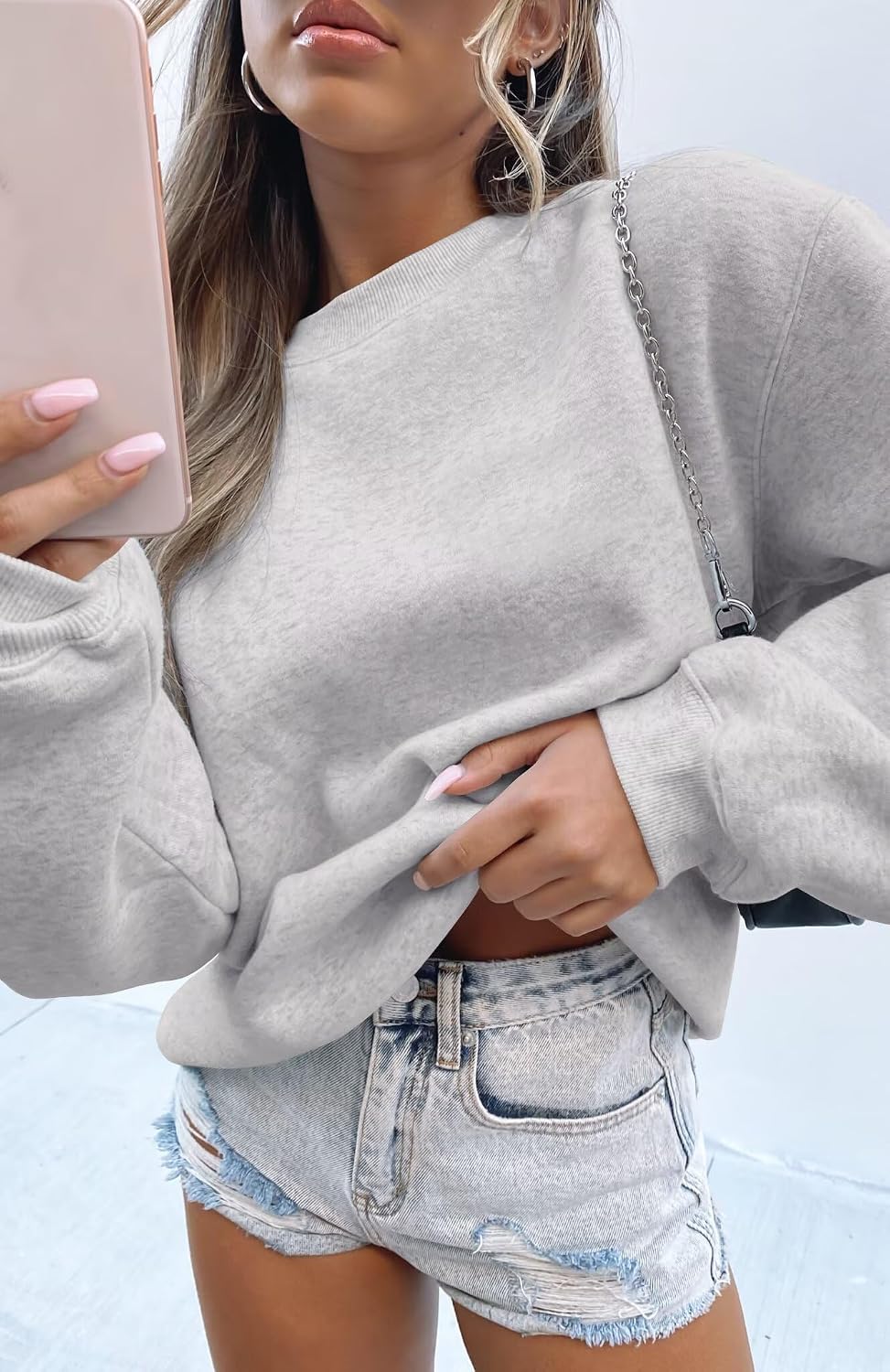 Detalle de LACOZY oversized crewneck sweatshirt