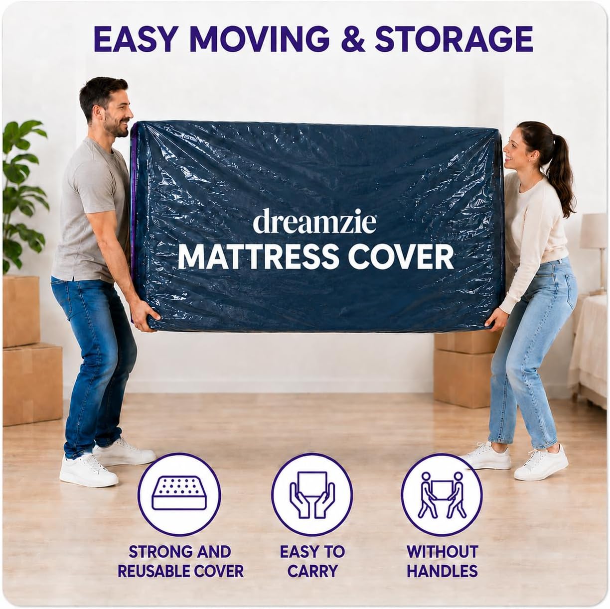 Thumbnail 5 de Dreamzie Super King Mattress Cover for Moving – Pack of 2