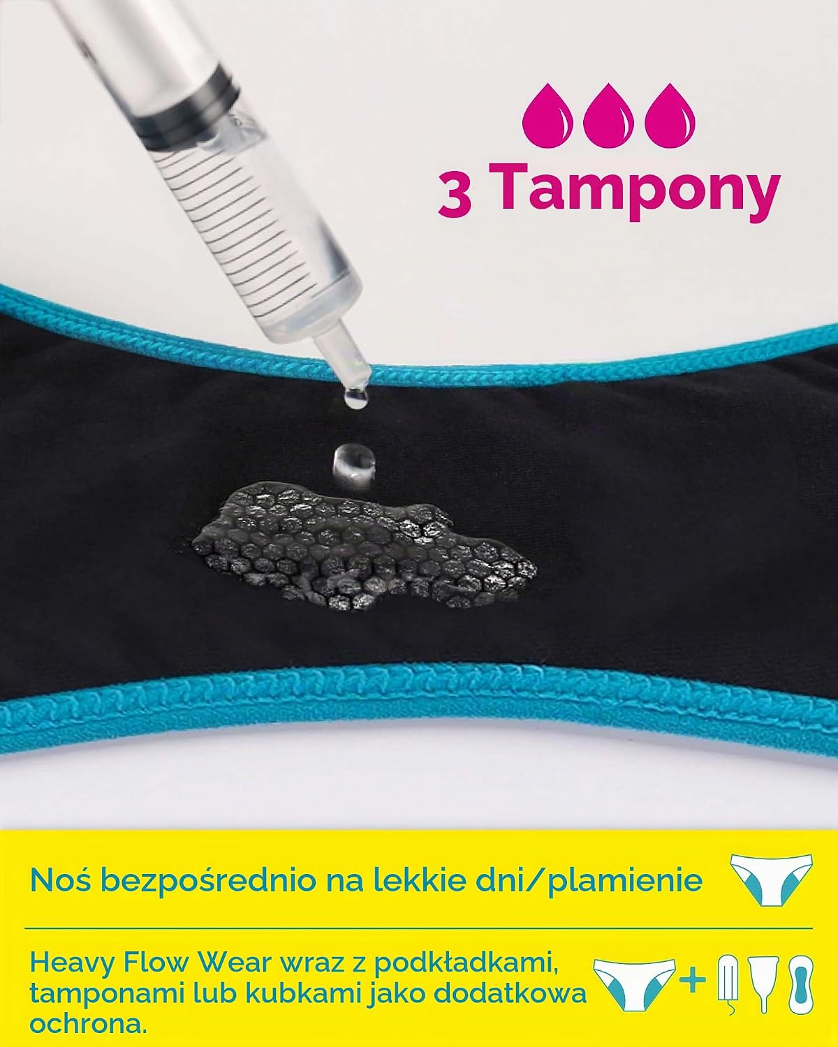 Thumbnail 3 de Neione – majtki menstruacyjne dla nastolatek, średnia chłonność i miękki modal