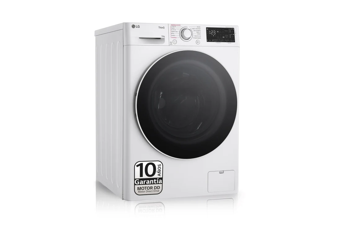 Detalle de LG F4WR5510A0W: Lavadora inteligente AI Direct Drive de 10 kg con vapor, autodosificación y 1400 rpm