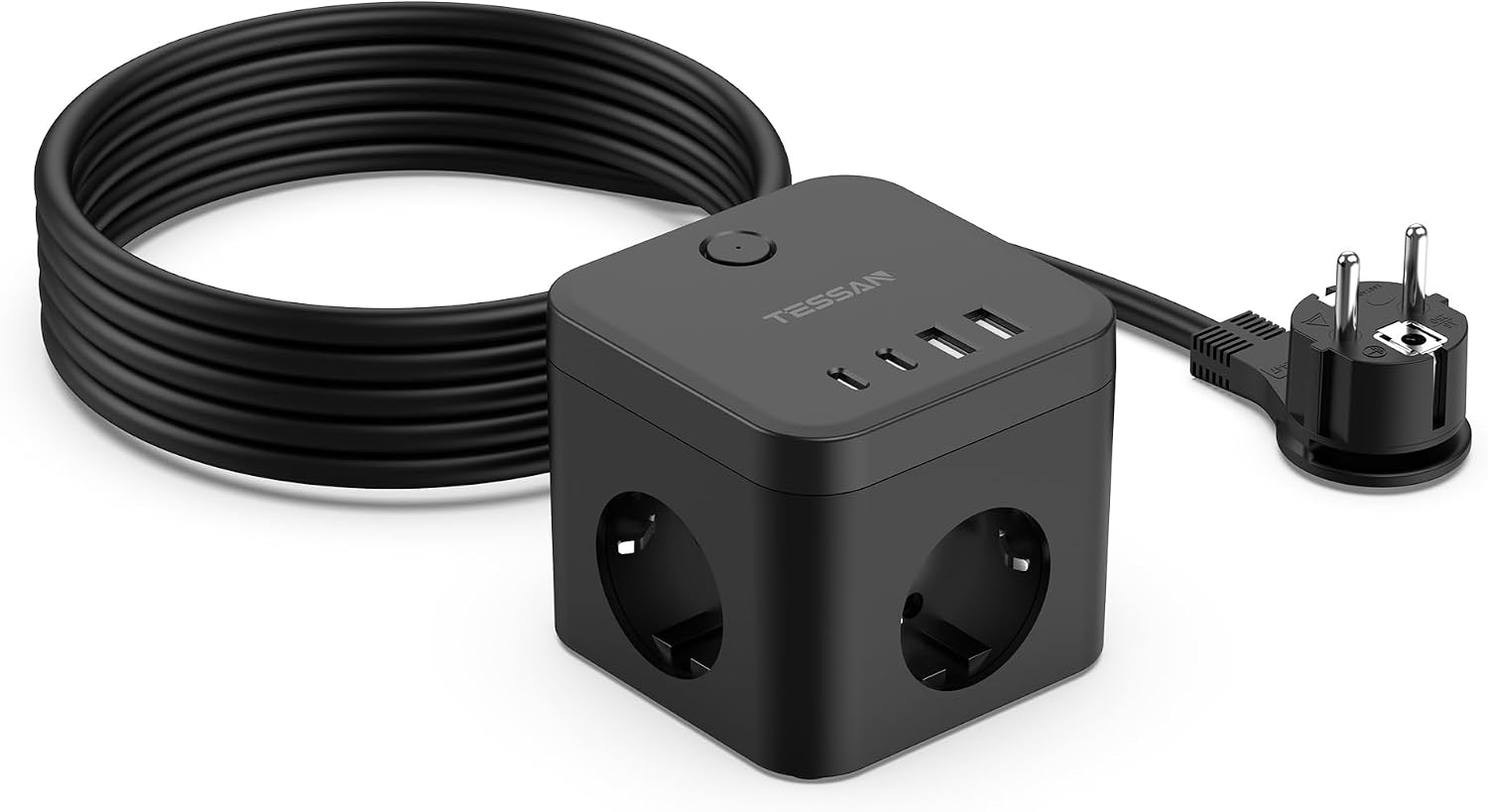 Detalle de TESSAN Multiprise cube 7 en 1 avec PD 20W