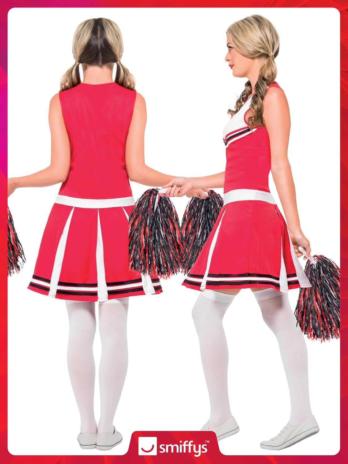 Thumbnail 5 de Smiffy's Cheerleader Costume Red Dress 32.5