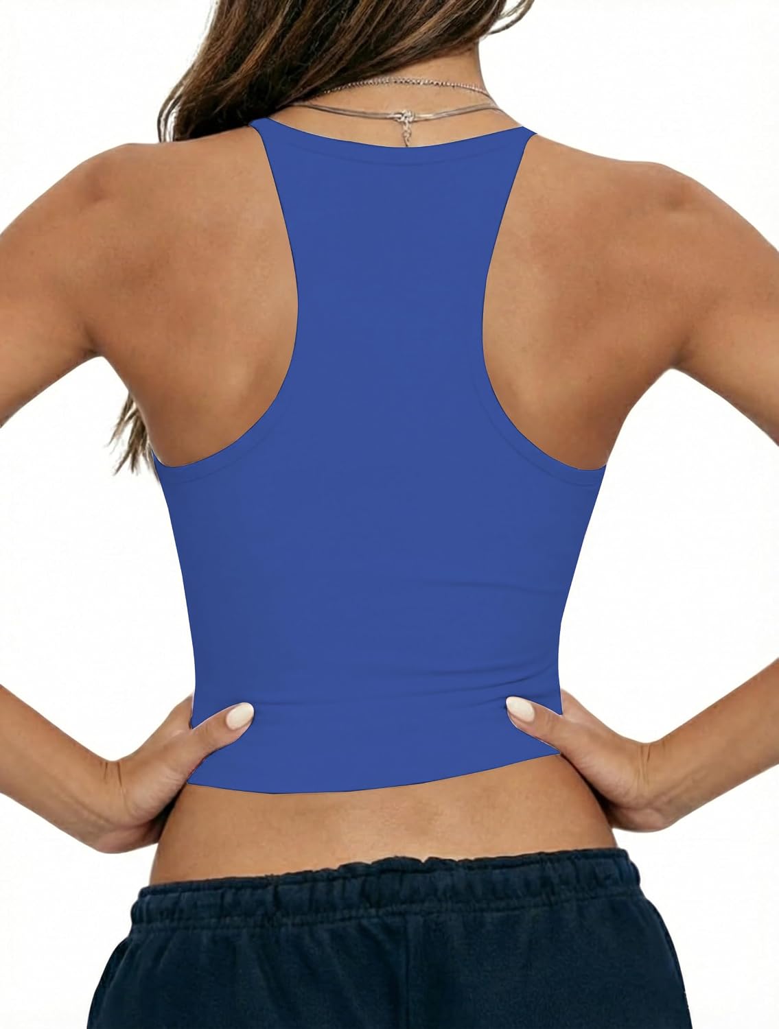 Detalle de Danysu Padded V-Neck Racerback Tank Top with Sewn-In Pads